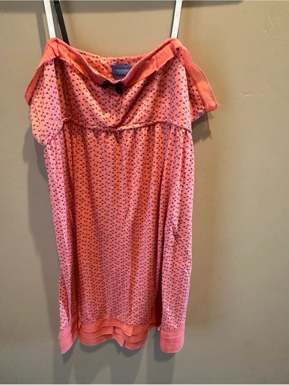 Simply Vera Wang Sleep Dress Pink Bow Print Chemise XL